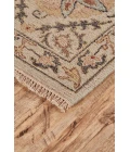 Feizy Amherst Classic Bordered, Tan/Gray/Red, 3'-6" x 5'-6" Accent Rug