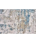 Feizy Cadiz Industrial Abstract, Ivory/Tan/Blue, 9'-9" x 13'-2" Area Rug
