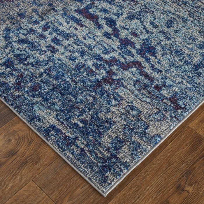 Feizy Edgemont Casual Abstract, Blue/Purple/Ivory, 10' x 14' Area Rug
