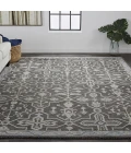 Feizy Fallon Rustic Farmhouse Rug, Ornamental, Warm Dark Gray, 2ft x 3ft Accent Rug