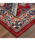 Feizy Nolan Vinatge Style Tribal Kazak Rug, True Red/River Blue, 12ft-10in x 15ft