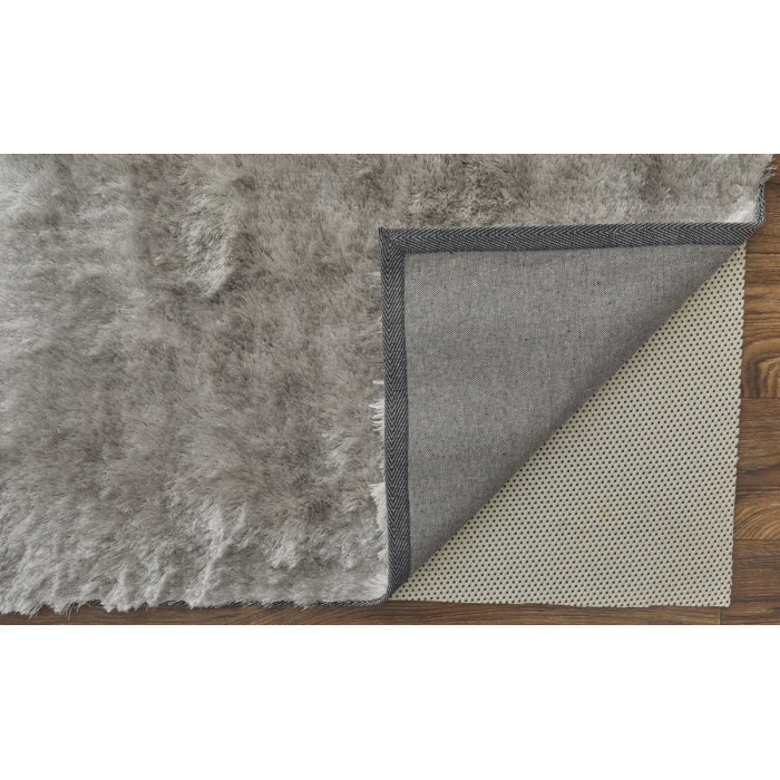 Feizy Indochine Luxury & Glam Solid, Gray/Silver, 8' x 8' Round Rug