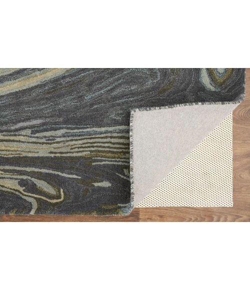 Feizy Amira Contemporary Marble Rug, Olive Green/Deep Gray/Blue, 8ft x 10ft Area Rug