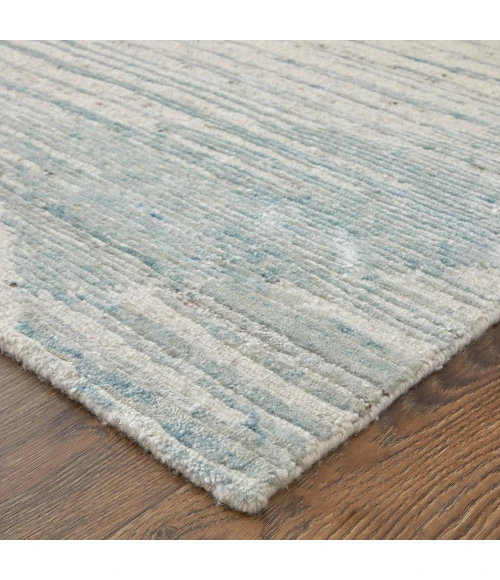 Feizy Brighton Casual Abstract, Blue/Ivory/Silver, 4' x 6' Accent Rug