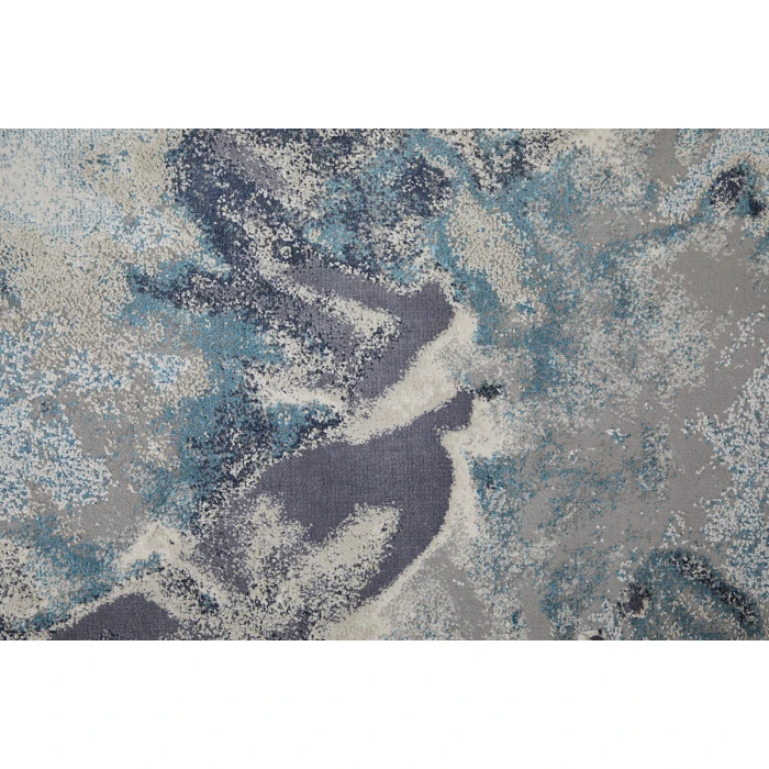 Feizy Astra Industrial Abstract, Blue/Gray/Ivory, 1'-8" x 2'-10" Area Rug