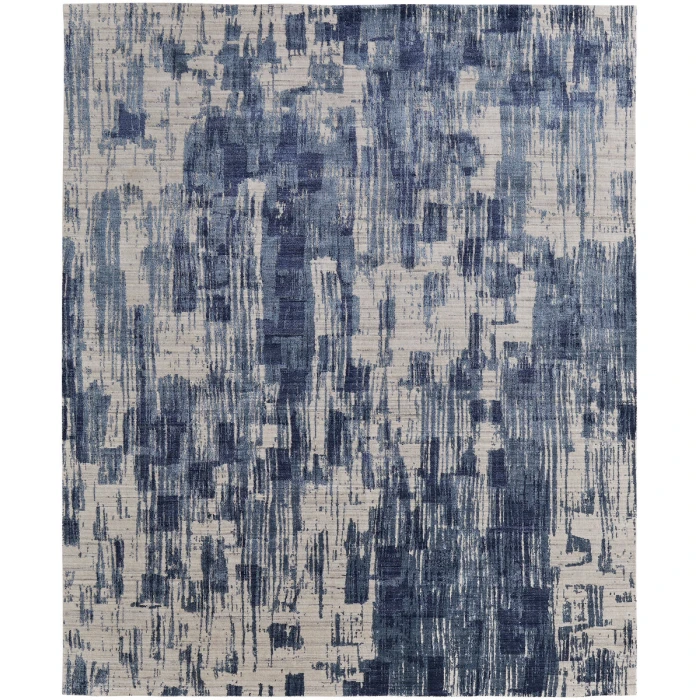 Feizy Eastfield Casual Abstract, Blue/Ivory, 2'-6" x 8' Runner