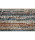 Feizy Mynka Casual Stripes, Ivory/Blue/Orange, 7'-11" x 10' Area Rug
