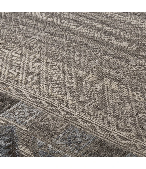 Feizy Payton Farmhouse Diamond, Gray/Ivory/Blue, 9'-6" x 13'-6" Area Rug