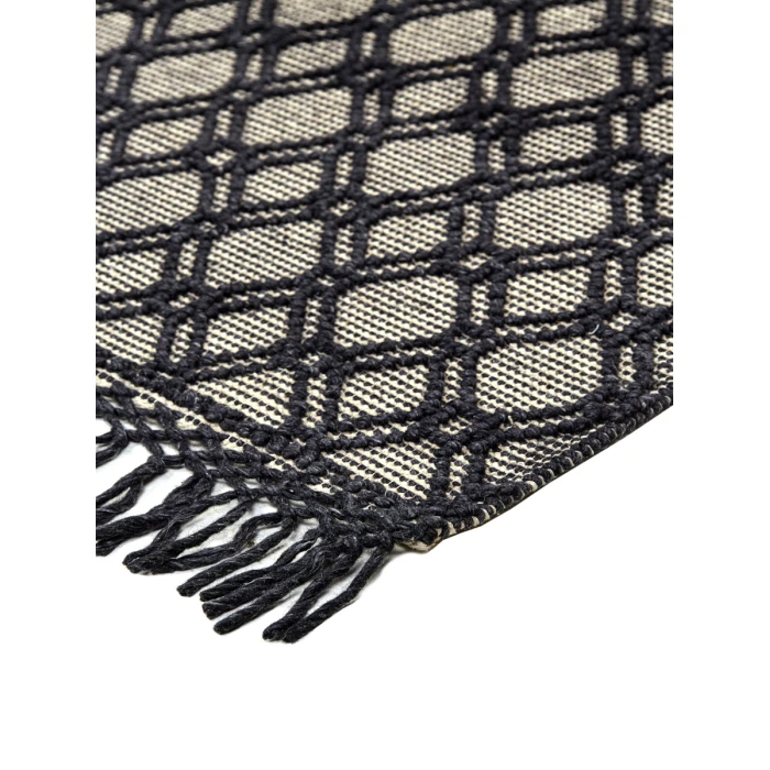 Feizy Phoenix Farmhouse Diamond, Black/Ivory, 7'-9" x 9'-9" Area Rug