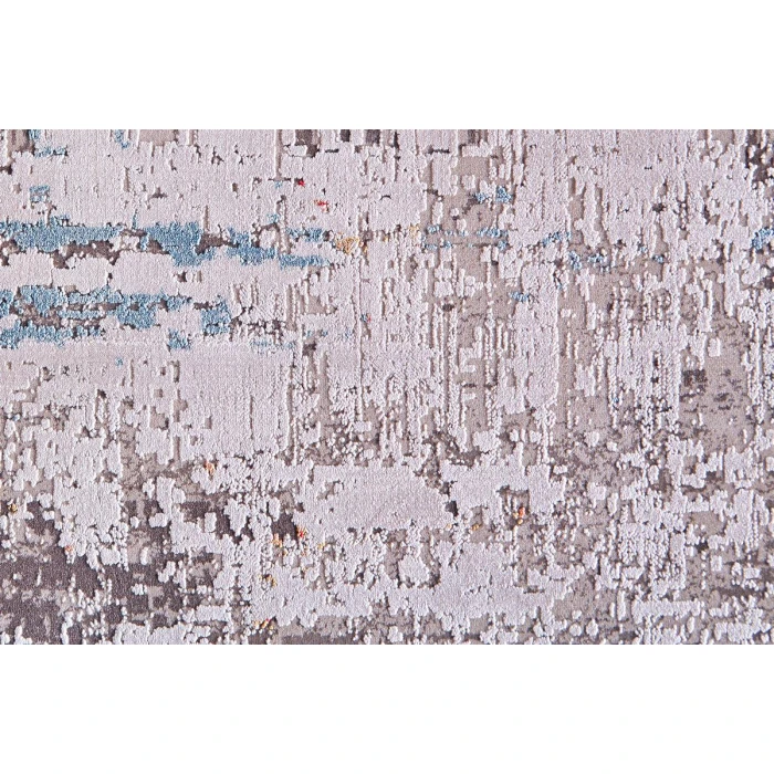 Feizy Cadiz Industrial Abstract, Gray/Red/Blue, 13' x 20' Area Rug
