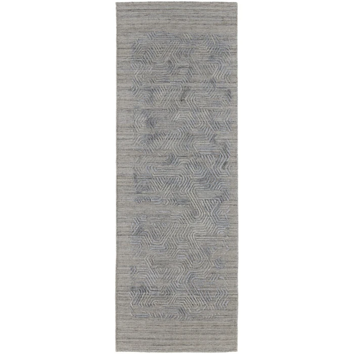 Feizy Elias Casual Abstract, Gray/Blue, 2'-9" x 8' Runner