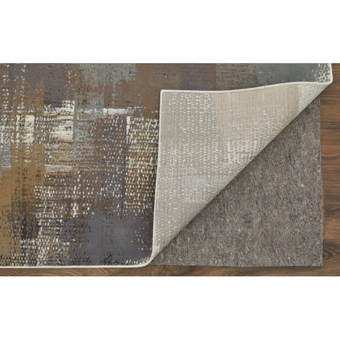 Feizy Clio Industrial Abstract, Ivory/Gray/Brown, 2'-9" x 7'-10" RUNNER Runner