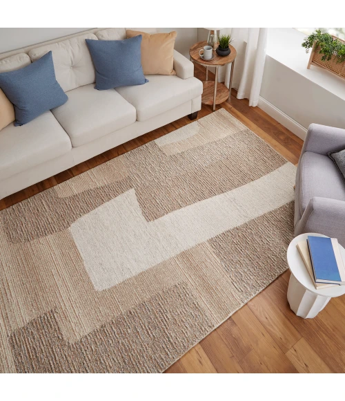 Feizy Pollock Casual Abstract, Brown/Tan/Ivory, 5' x 8' Area Rug
