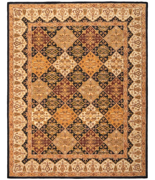 Feizy Wagner Classic Diamond, Gold/Tan/Black, 8' x 10' Area Rug