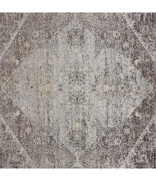 Feizy Sarrant Casual Distressed, Gray/Silver/Ivory, 9'-6" x 12'-7" Area Rug