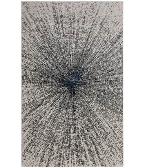Feizy Micah Mid-Century Modern Abstract, Ivory/Gray/Blue, 1'-8" x 2'-10" Accent Rug