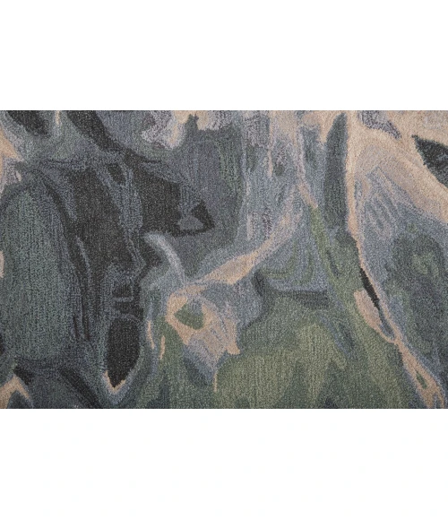 Feizy Amira Contemporary Watercolor Rug, Iceberg Green/Mist Blue, 2ft x 3ft Area Rug