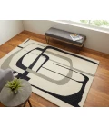 Feizy Maguire Industrial Abstract, Ivory/Gray/Black, 12' x 15' Area Rug