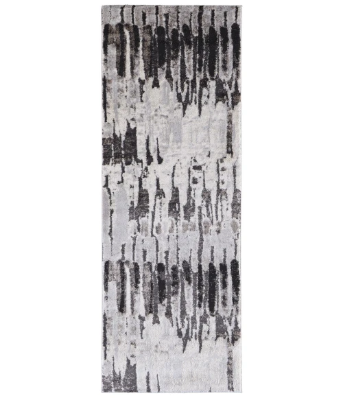 Feizy Vancouver Contemporary Abstract Rug, Gray/Charcoal Gray, 2'-10" X 7'-10" Area Rug