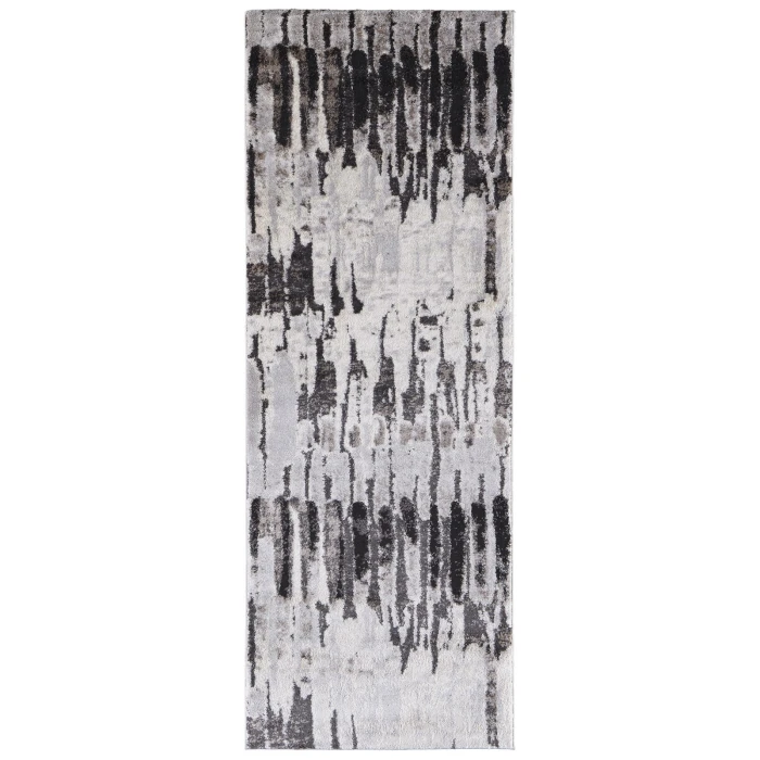 Feizy Vancouver Contemporary Abstract Rug, Gray/Charcoal Gray, 2'-10" X 7'-10" Area Rug