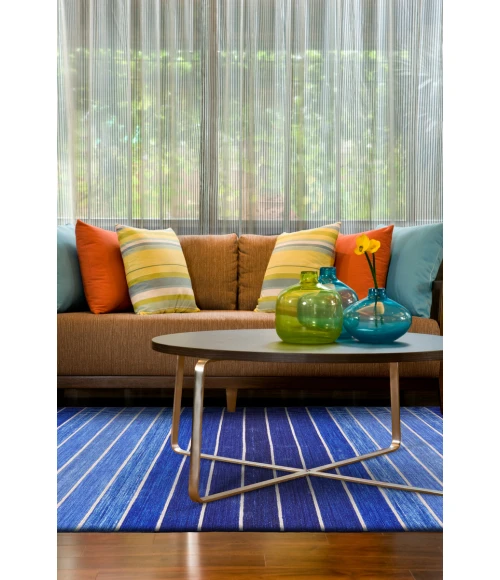 Feizy Santino Casual Stripes, Blue, 8' x 11' Area Rug