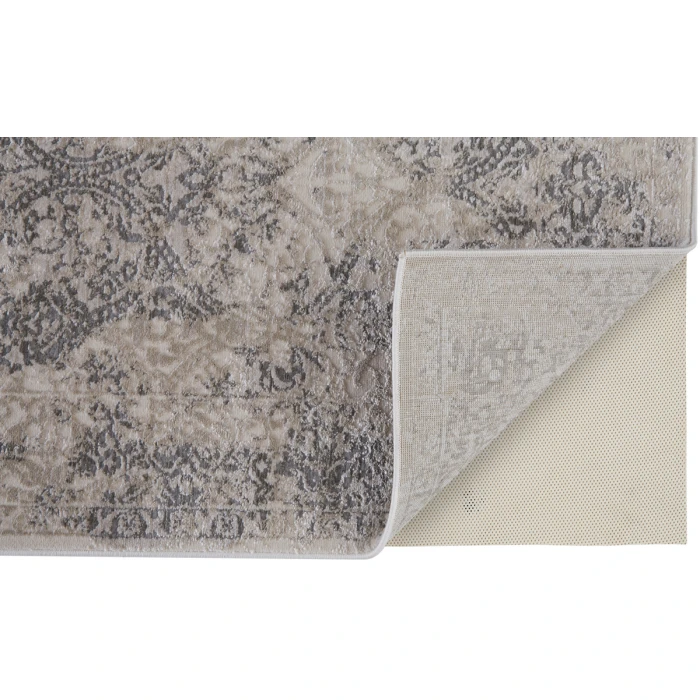 Feizy Prasad Vintage Distressed, Ivory/Gray/Black, 8' x 11' Area Rug