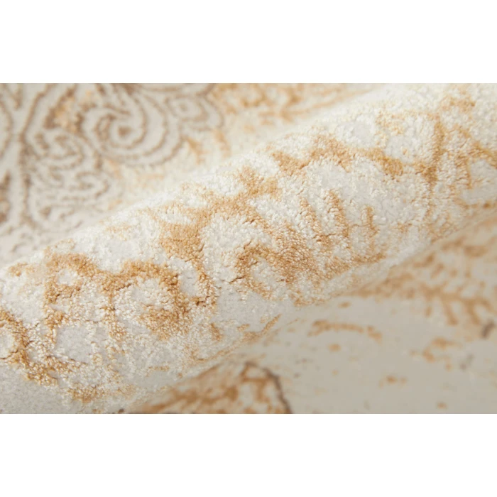 Feizy Celene Vintage Medallion, Silver/Tan/Gray, 7'-9" x 10' Area Rug