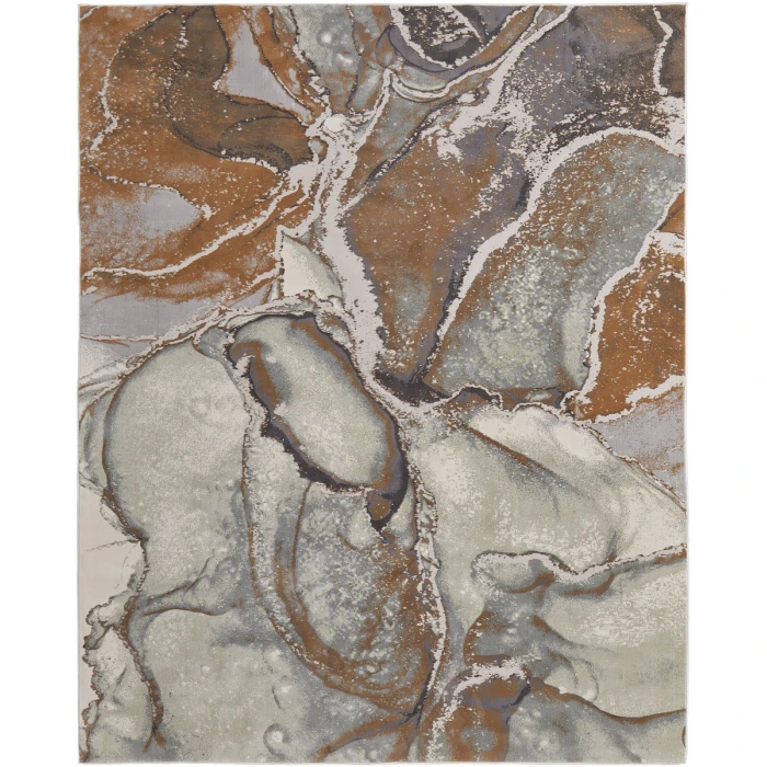 Feizy Clio Industrial Abstract, Gray/Brown, 2'-9" x 7'-10" RUNNER Runner