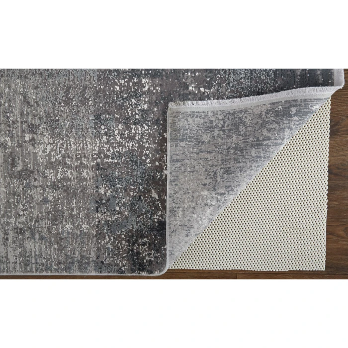 Feizy Cadiz Gradient Watercolor Rug, Silver Gray/Black, 9ft-9in x 13ft-2in Area Rug