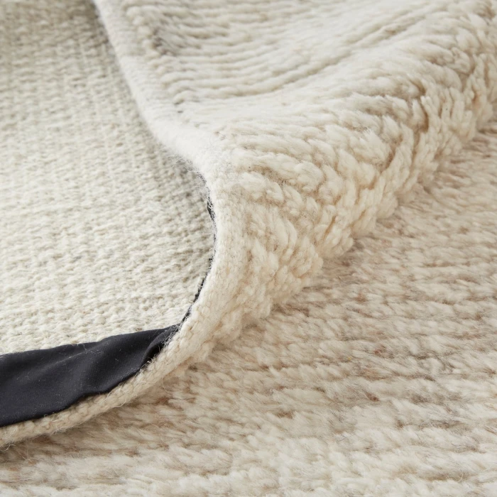 Feizy Alford Minimalist Eyelash Wool Rug, Ivory/Beige, 8ft-6in x 11ft-6in Area Rug