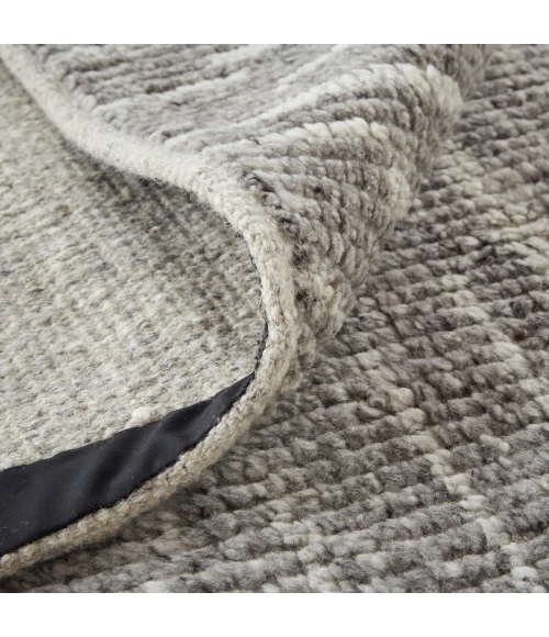 Feizy Alford Minimalist Eyelash Wool Rug, Silver Gray/Ivory, 11ft-6in x 15ft Area Rug