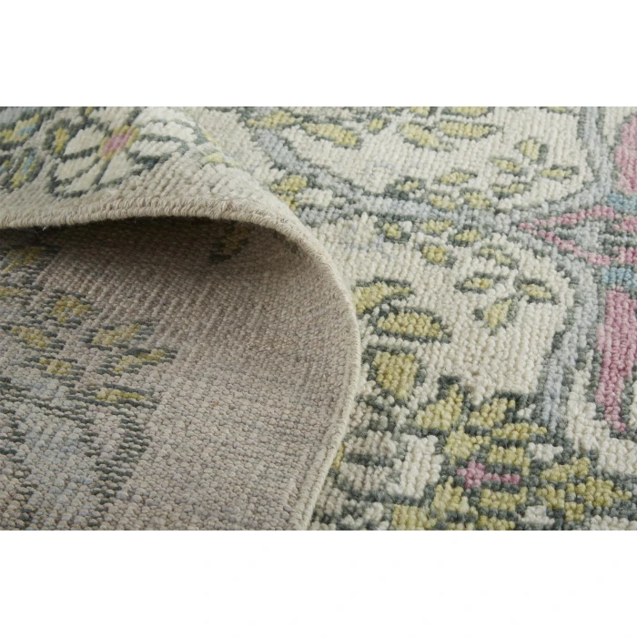 Feizy Beall Luxury Wool Rug, Arts and Crafts, Gray/Pink, 11ft - 6in x 15ft Area Rug