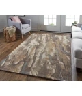 Feizy Amira Contemporary Watercolor Rug, Biscuit Tan/Morel Brown, 5ft x 8ft Area Rug