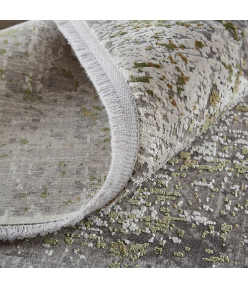 Feizy Cadiz Casual Abstract, Green/Gray/Ivory, 3'-1" x 10' Runner