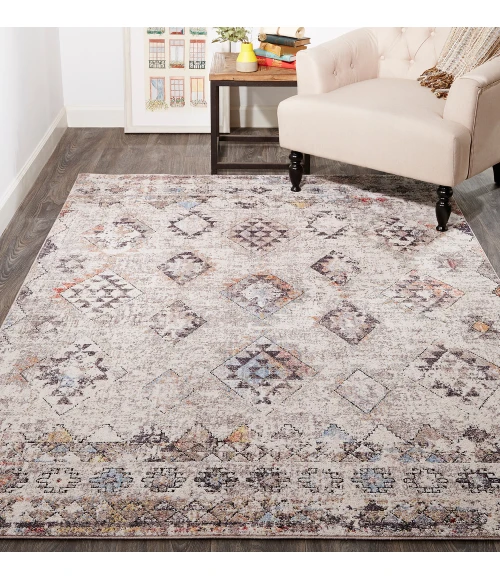 Feizy Armant Bohemian & Eclectic Moroccan, Gray/Taupe/Blue, 9'-5" x 12'-5" Area Rug