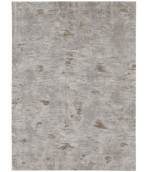 Feizy Vancouver Contemporary Abstract Rug, Ivory/Gray, 1'-8" X 2'-10" Area Rug