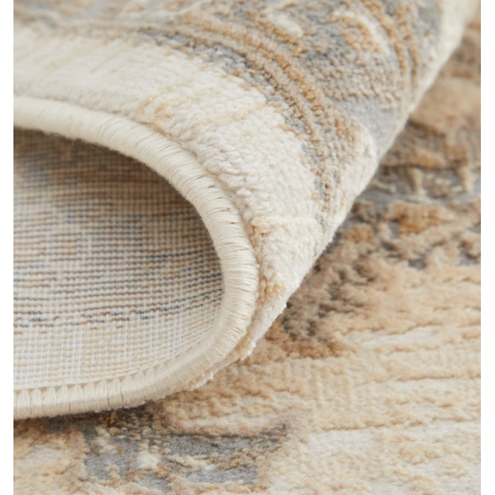 Feizy Celene Classic Bordered, Tan/Ivory/Brown, 9' x 12' Area Rug