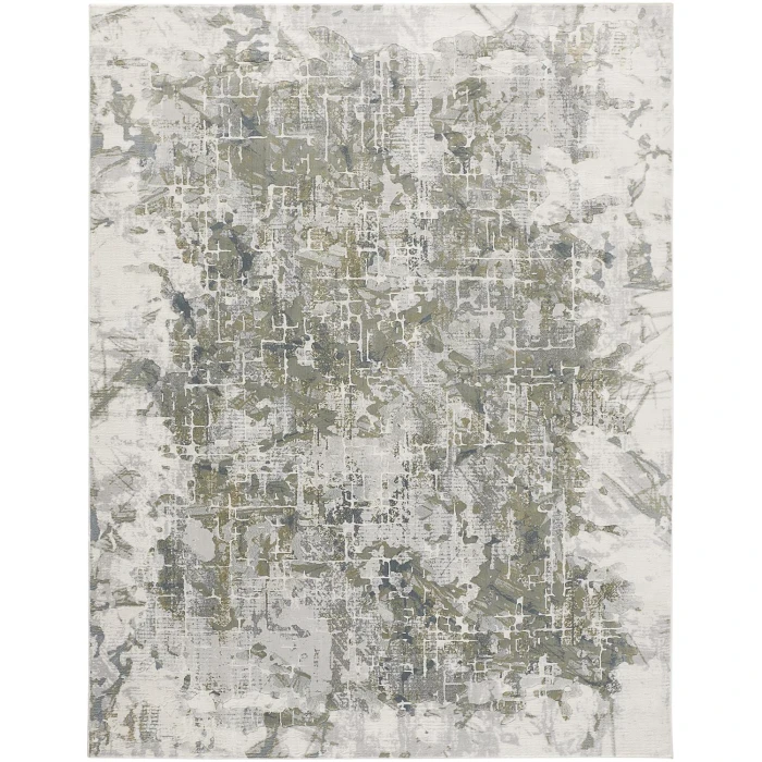 Feizy Atwell Contemporary Marble Accent Rug, Silver Gray/Green, 3ft x 5ft
