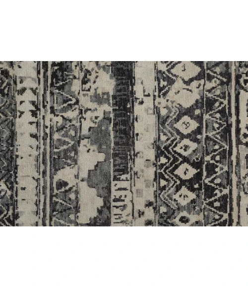 Feizy Palomar Luxe Hand-Knot Area Rug, Charcoal Gray/Light Beige, 7x9in x 9x9in