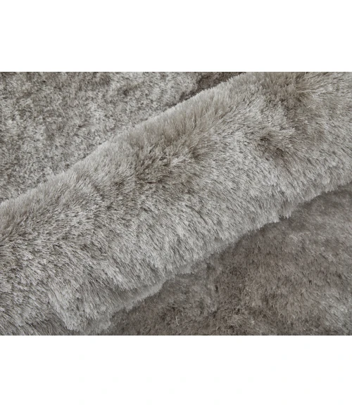 Feizy Indochine Luxury & Glam Solid, Gray/Silver, 8' x 8' Round Rug