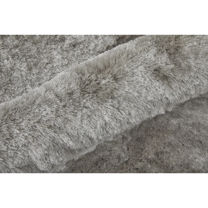 Feizy Indochine Luxury & Glam Solid, Gray/Silver, 8' x 8' Round Rug
