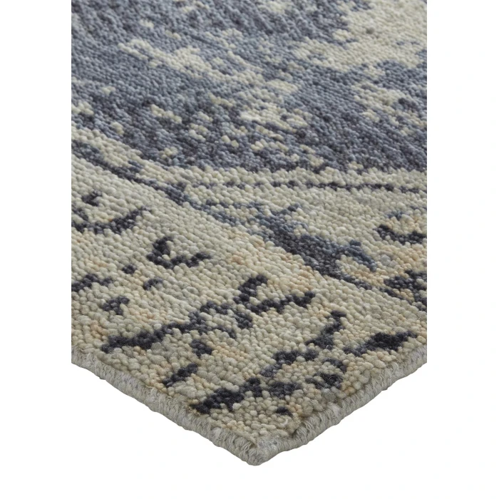 Feizy Palomar Luxe Hand-Knot Abstract Area Rug, Denim Blue, 5x6in x 8x6in