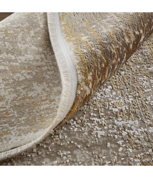 Feizy Cadiz Gradient Watercolor Rug, Taupe/Gold/Ivory, 11ft-6in x 14ft-6in Area Rug