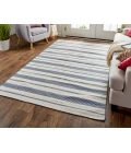 Feizy Duprine Casual Stripes, White/Ivory/Blue, 10' x 14' Area Rug