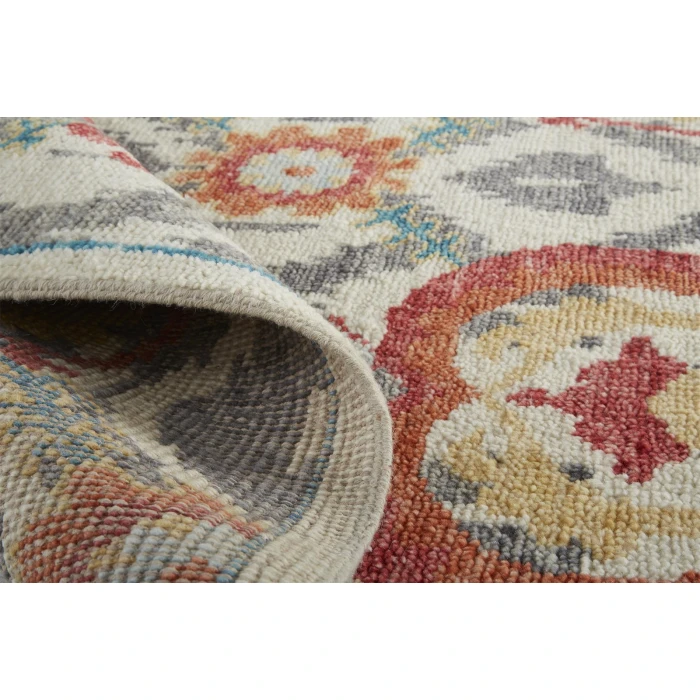 Feizy Beall Luxury Wool Rug, Ornamental Ikat, Red Orange, 11ft - 6in x 15ft Area Rug