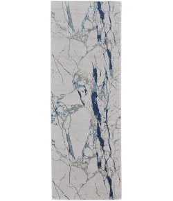 Feizy Indio 39GWF IVORY/BLUE Area Rug 2 ft. 10 in. X 7 ft. 10 in. Runner