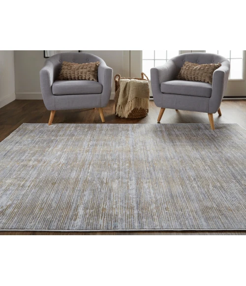 Feizy Laina Rustic Distressed, Taupe/Silver/Tan, 3' x 10' Runner