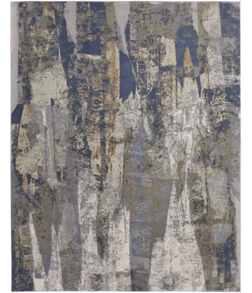 Feizy Clio Casual Abstract, Blue/Gray/Tan, 10' x 13'-2" Area Rug