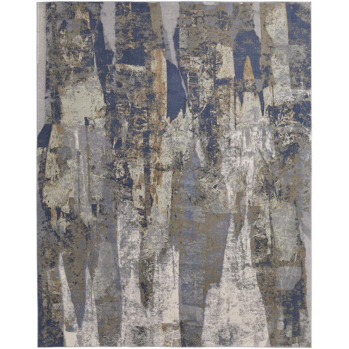 Feizy Clio Casual Abstract, Blue/Gray/Tan, 2' x 3' Accent Rug