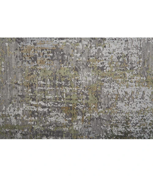 Feizy Cadiz Casual Abstract, Green/Gray/Ivory, 3'-1" x 10' Runner